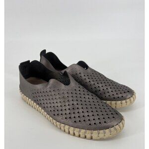Ilse Jacobsen Womens Tulip Metallic Slip On Loafers Size 40 US 9.5